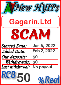 Gagarin.Ltd status: is it scam or paying